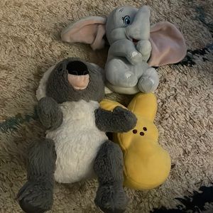 Stuffed animals - koala, peep, Dumbo